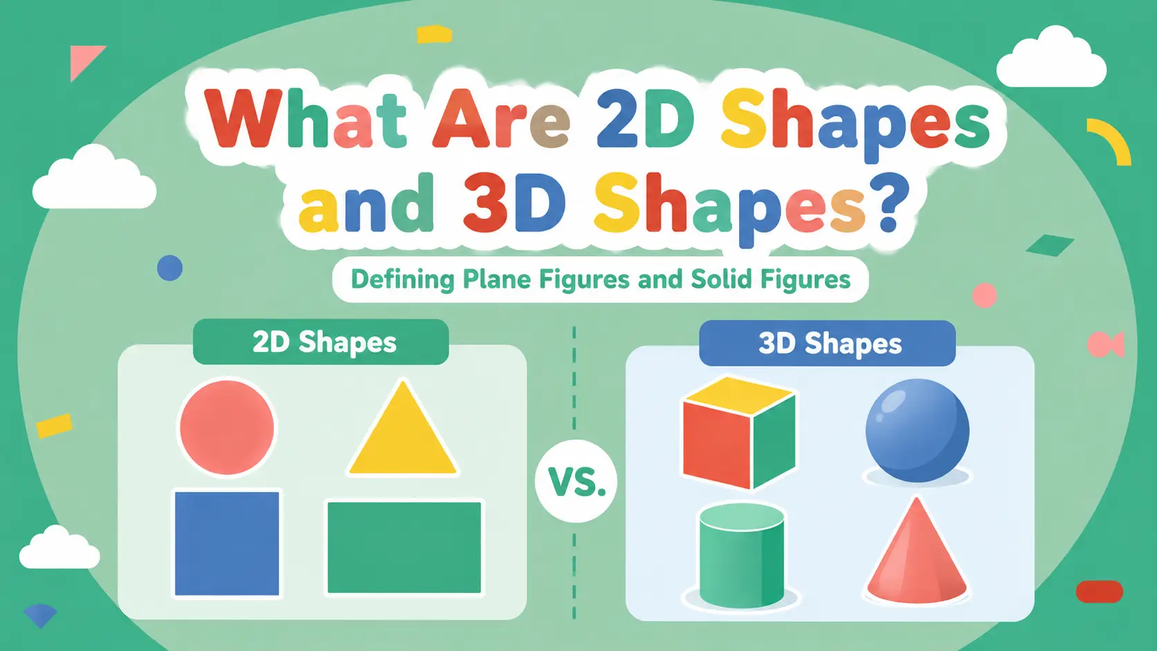 Defining Plane Figures and Solid Figures: What Are 2D Shapes and 3D Shapes?
